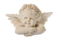 Ceramic angel isolated.