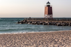 Lighthouse on Lake Michigan in the town of Charlevoix.