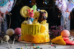 birthday cake with Winnie the Pooh