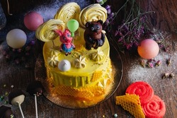 birthday cake with Winnie the Pooh