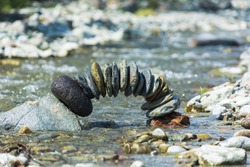 Balance of stones in the river