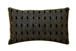 Black pillow with golden lines elegant and beautiful which isolated on a white background , which ideal for use in the design