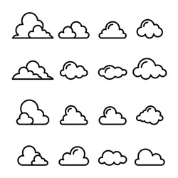 Cloud icon in thin line style
