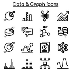 Graph , Diagram , Data icon set 