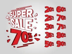 Super Sale Discount 20 25 30 35 50 60 70 75 80 90 Percent Off Copywriting Set