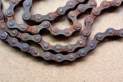 Old rusty bike chain 