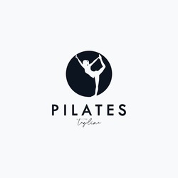 Trainer Pilates Woman Silhouette creative vector logo design