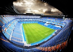 panoramic view of a football stadium with dramatic feel