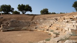 antic amphitheater of Aptera, in summer