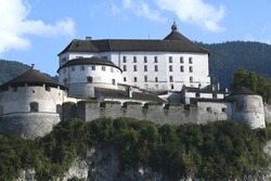 In 1205 the Kufstein Fortress in Austria, Tyrol was first mentioned in a document. The fortress is the landmark of Kufstein. It is located on the 90m high rock mountain directly on the river Inn. 