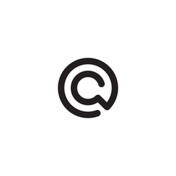 
letter c and Q button simple symbol logo vector