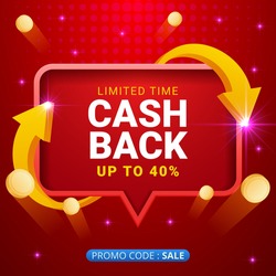 cash back offers vector banners with flying coins