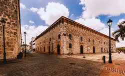 Old building at the colonial zone in Santo Domingo Caribbean 