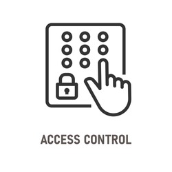 Access control outline icon on white background. Editable stroke. Vector illustration.