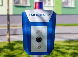 Emergency call panel. SOS button Emergency button.