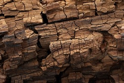 Cortex or wood chip background texture with small chips of natural wood 