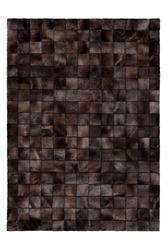 patchwork leather rug on white background