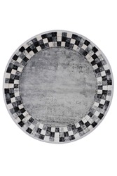 round carpet with colorful patterns on a white background