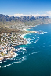 aerial view of coast of Cape Town, South Africa