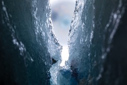 frozen ice cliffs water macro shot of glacier
