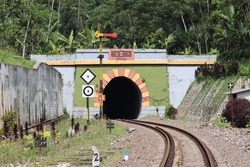 The railway tunnel was built by the Dutch East Indies in 1879 in Indonesia one of the oldest railway tunnels. commemorating what national train day