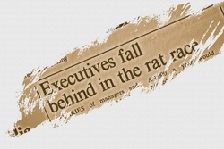 Executives fall behind in the rat race - news story from 1975 newspaper headline article title highlighted