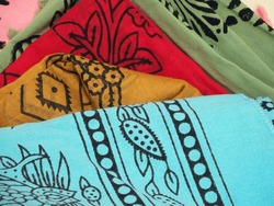 Traditonal Turkish patterns printed by lithograph on fabrics (Yazma).     