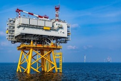 Offshore substation in the Bay of Biscay