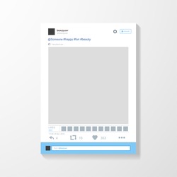 Social network post frame. Inspired by Twitter and other social media resources. Vector illustration