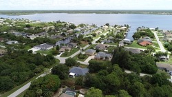 Aerial view of Myakka River looking north from Gulf Cove Florida taken August 10th 2021