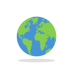 planet Earth icon. Flat planet Earth icon. Flat design vector illustration for web banner, web and mobile, infographics.