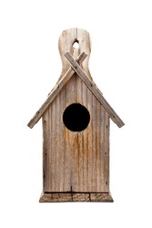 Wooden Bird House Isolated on White