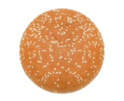 Hamburger bun isolated on white background.