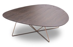 Coffee table black wooden metal