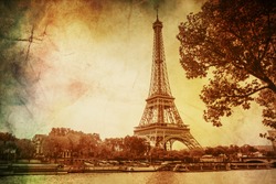Eiffel Tower, vintage. Selective focus.