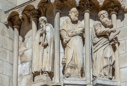Spain, Burgos, statues of saints at the entranceof the Cathedral of Saint Mary