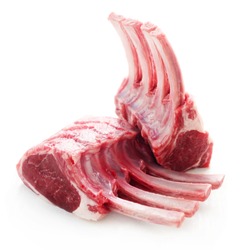 Raw Rack Of Lamb Isolated On White