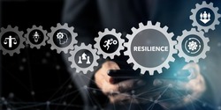 Resilience business for sustainable and inclusive growth concept. The ability to deal with adversity, continuously adapt and accelerate disruptions, crises. Build resilience in organization concept.