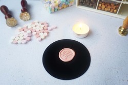 Wax stamp seal, wax coin for adding vintage look in wedding invitation or letter