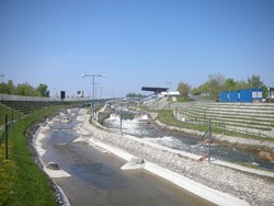 The Čunovo Water Sports Centre is an artificial whitewater slalom course on Danube river,  Gabcikovo dam, near the village of Čunovo, Bratislava, Slovakia. Whitewater kayaking. Wild water rafting.