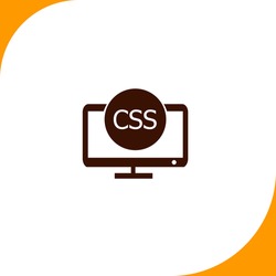CSS sign. Brown icon on white background