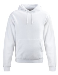 White hoodie template, hoodie sweatshirt long sleeve with clipping path, hoody for design mockup for print. Isolated on white background.