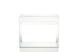 Isolated fish tank with fresh water on white background