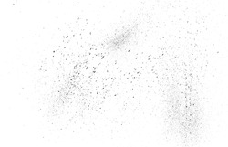 Paint splatter background. Black vector paint drops splatter. Dust overlay distress grain. Black paint splatter. Ink blots drizzle. Dust particles texture. Grunge urban backdrop. Vector illustration