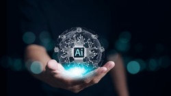 Ai, the concept of artificial intelligence use analytics, automation, and an autonomous brain. big data management, computer connection information intelligence technology, ChatGPT, Automated GPT,