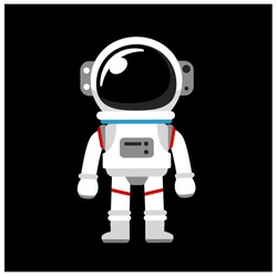 Vector Astronaut, Space suit isolated on Black Background