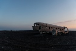 In 1973 a United States Navy DC plane ran out of fuel and crashed on the black beach at Sólheimasandur, in the South coast of Iceland.