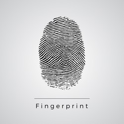Black Fingerprint Identification Symbol. Vector.