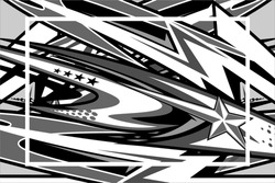 Abstract Racing vector background design with unique line patterns and with a combination of bright colors and Grayscale color