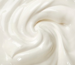 Creamy white swirl of yoghurt